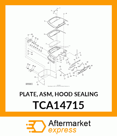 PLATE, ASM, HOOD SEALING TCA14715