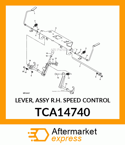 LEVER, ASSY R.H. SPEED CONTROL TCA14740