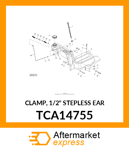 CLAMP, 1/2" STEPLESS EAR TCA14755