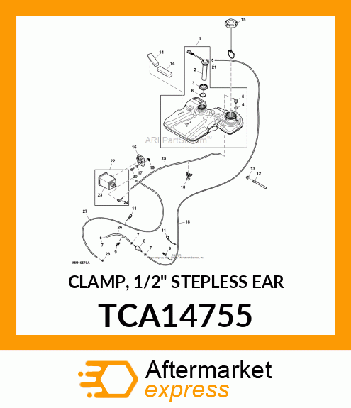 CLAMP, 1/2" STEPLESS EAR TCA14755