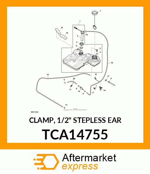 CLAMP, 1/2" STEPLESS EAR TCA14755