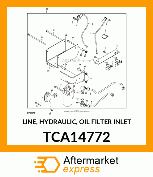 LINE, HYDRAULIC, OIL FILTER INLET TCA14772