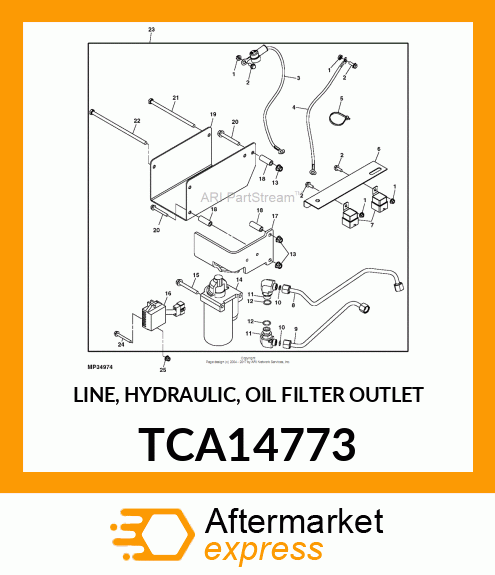 LINE, HYDRAULIC, OIL FILTER OUTLET TCA14773