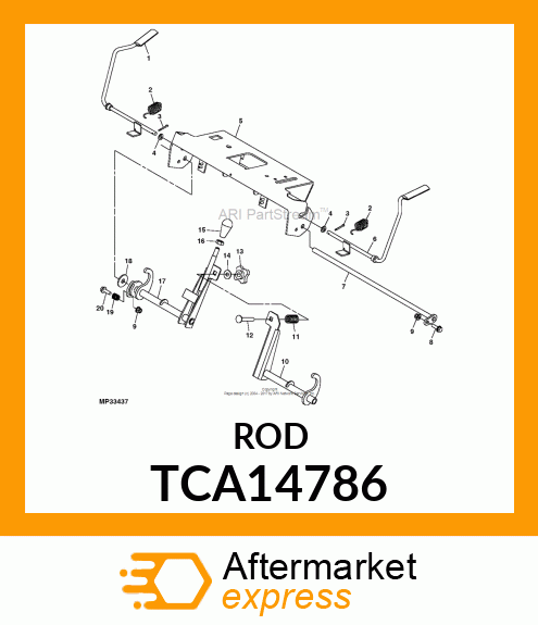 ROD ASSY, OPERATOR PRESENCE TCA14786