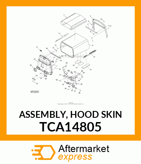 HOOD, WELDMENT TCA14805