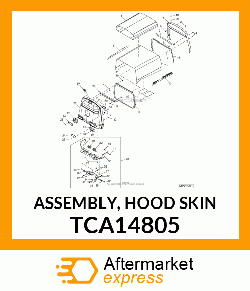 HOOD, WELDMENT TCA14805