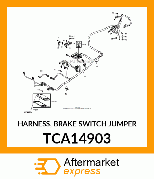 HARNESS, BRAKE SWITCH JUMPER TCA14903