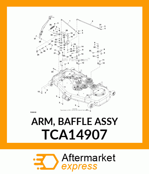 ARM, BAFFLE ASSY TCA14907