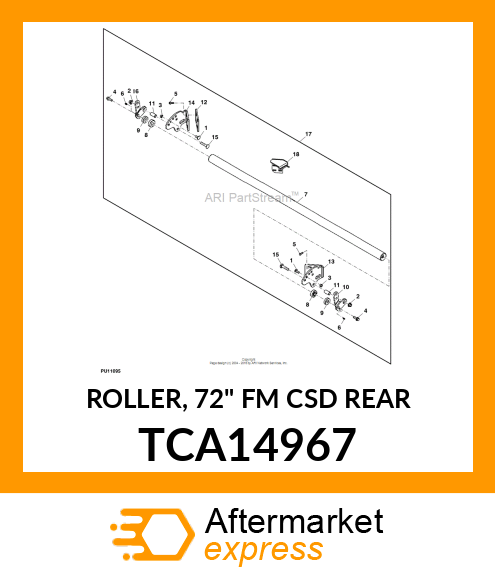 ROLLER, 72" FM CSD REAR TCA14967