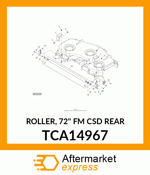 ROLLER, 72" FM CSD REAR TCA14967