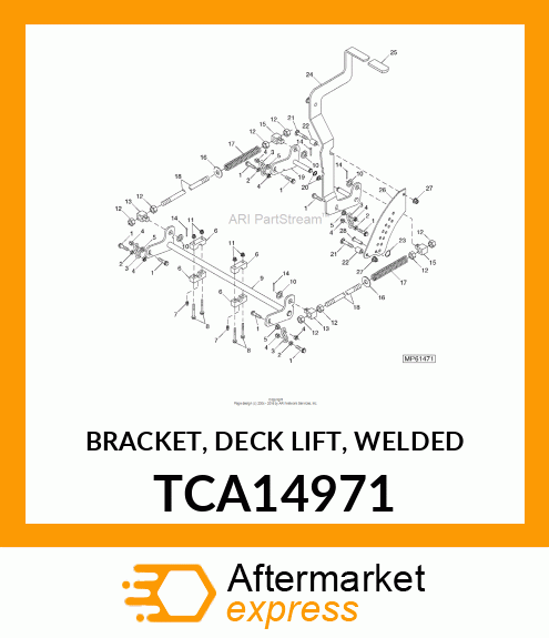 BRACKET, DECK LIFT, WELDED TCA14971