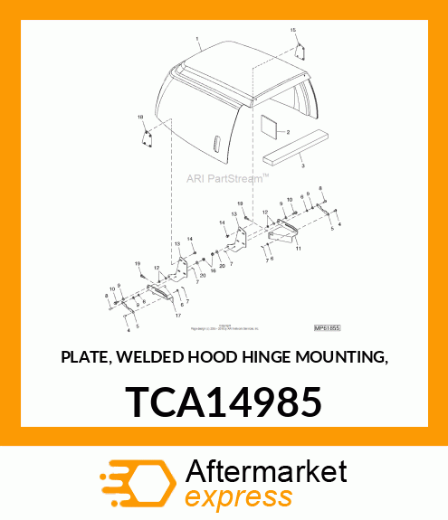 PLATE, WELDED HOOD HINGE MOUNTING, TCA14985