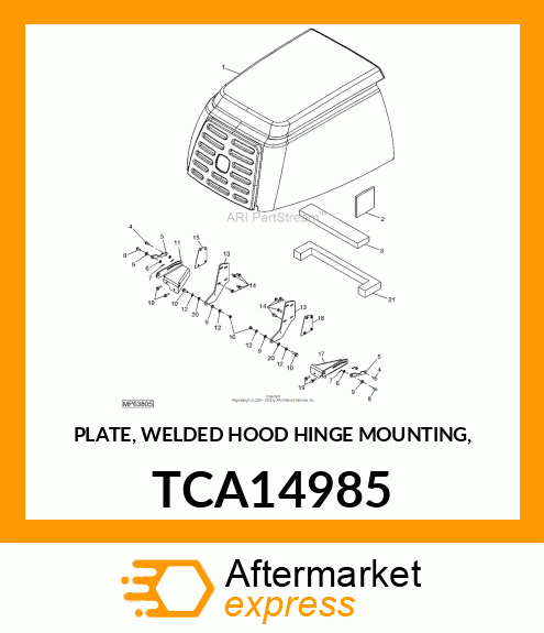 PLATE, WELDED HOOD HINGE MOUNTING, TCA14985