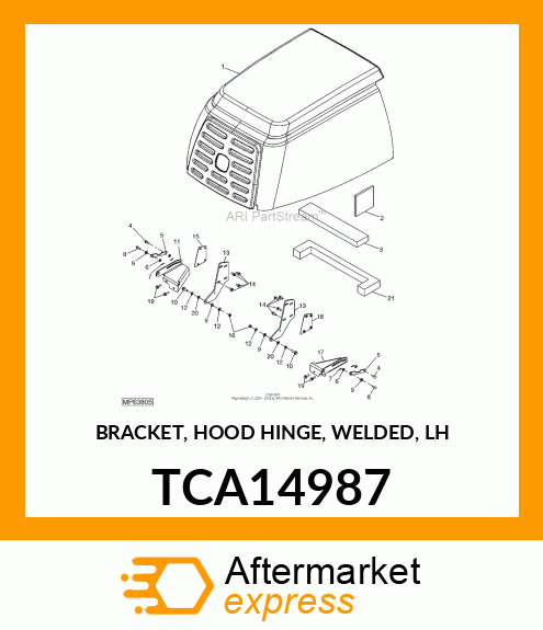 BRACKET, HOOD HINGE, WELDED, LH TCA14987