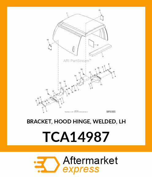 BRACKET, HOOD HINGE, WELDED, LH TCA14987