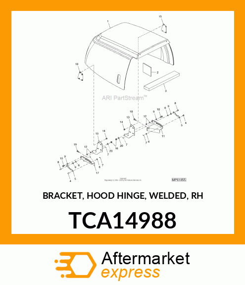 BRACKET, HOOD HINGE, WELDED, RH TCA14988