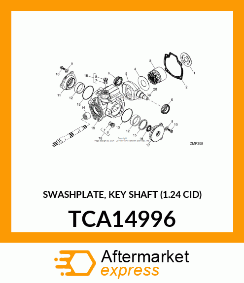 SWASHPLATE, KEY SHAFT (1.24 CID) TCA14996