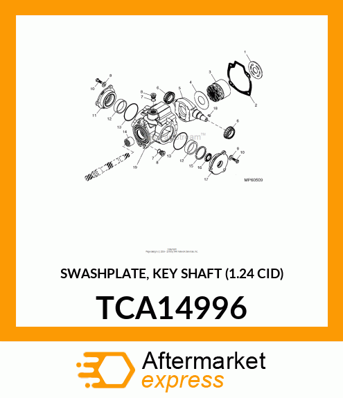 SWASHPLATE, KEY SHAFT (1.24 CID) TCA14996