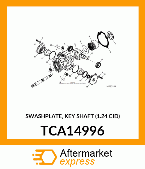 SWASHPLATE, KEY SHAFT (1.24 CID) TCA14996