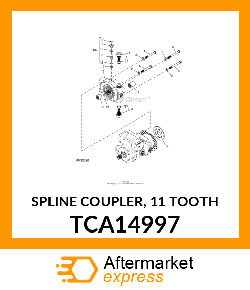 SPLINE COUPLER, 11 TOOTH TCA14997