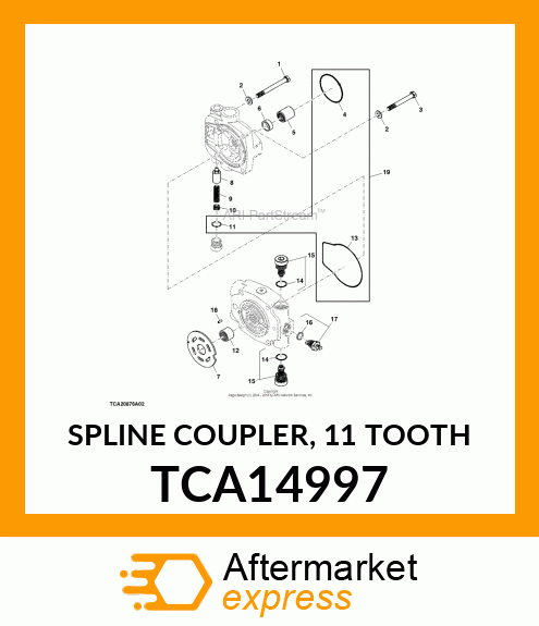 SPLINE COUPLER, 11 TOOTH TCA14997