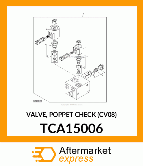 VALVE, POPPET CHECK (CV08) TCA15006