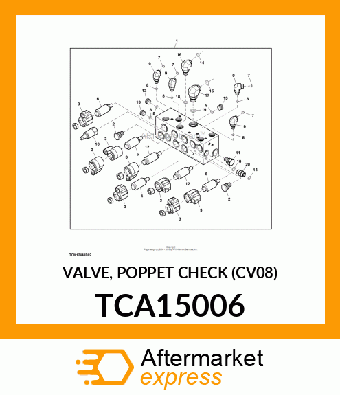 VALVE, POPPET CHECK (CV08) TCA15006