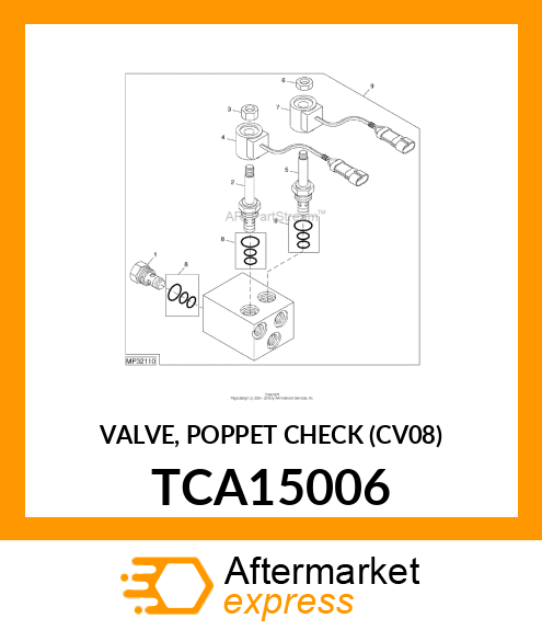 VALVE, POPPET CHECK (CV08) TCA15006