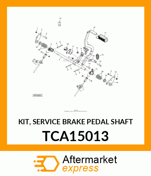 KIT, SERVICE BRAKE PEDAL SHAFT TCA15013