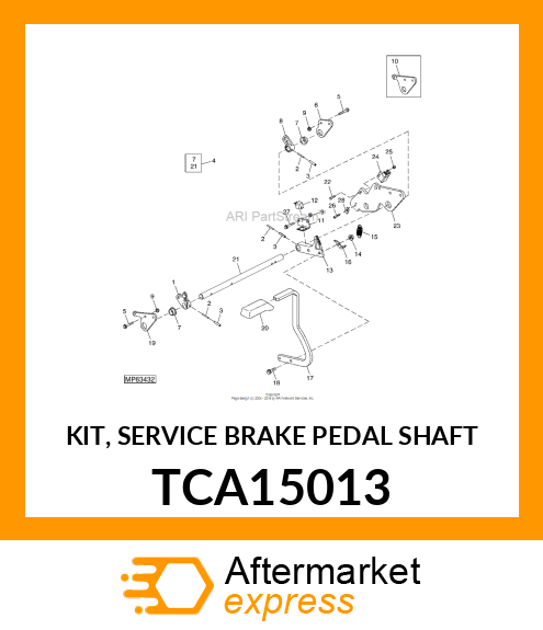 KIT, SERVICE BRAKE PEDAL SHAFT TCA15013