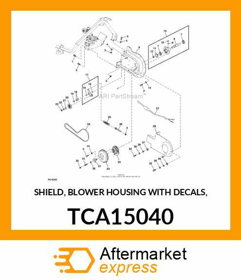 SHIELD, BLOWER HOUSING WITH DECALS, TCA15040