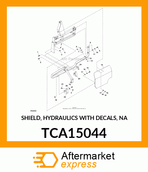 SHIELD, HYDRAULICS WITH DECALS, NA TCA15044