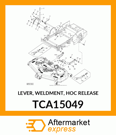 LEVER, WELDMENT, HOC RELEASE TCA15049