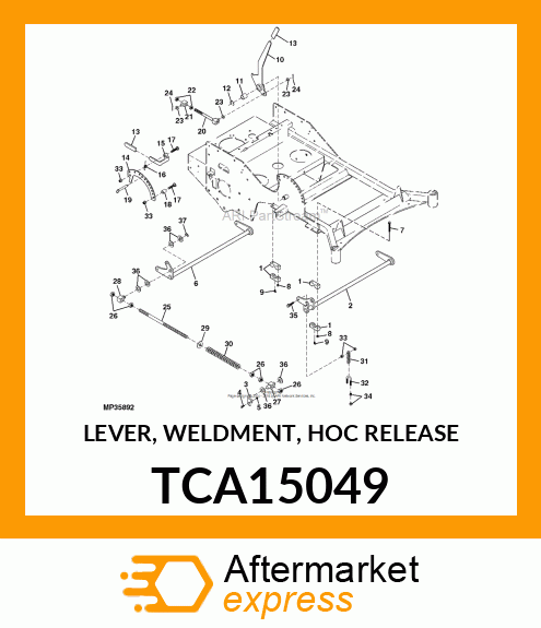 LEVER, WELDMENT, HOC RELEASE TCA15049