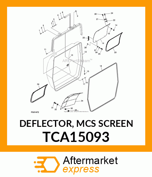 DEFLECTOR, MCS SCREEN TCA15093