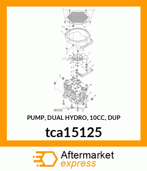 PUMP, DUAL HYDRO, 10CC, DUP tca15125