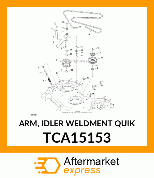 ARM, IDLER WELDMENT QUIK TCA15153