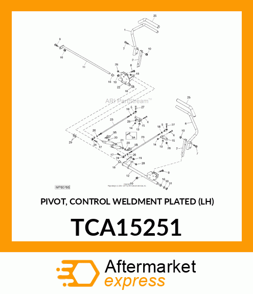 PIVOT, CONTROL WELDMENT PLATED (LH) TCA15251