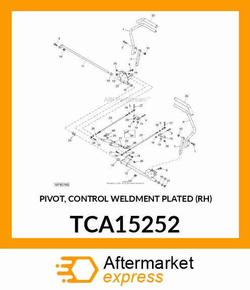 PIVOT, CONTROL WELDMENT PLATED (RH) TCA15252