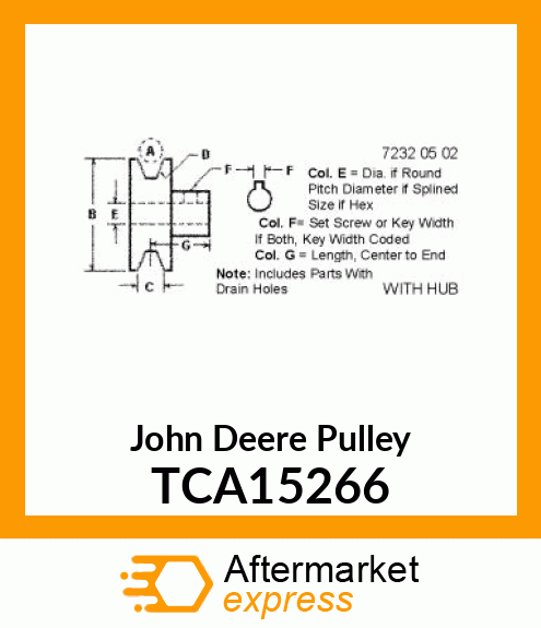 SHEAVE, TRANSMISSION OUTPUT TCA15266