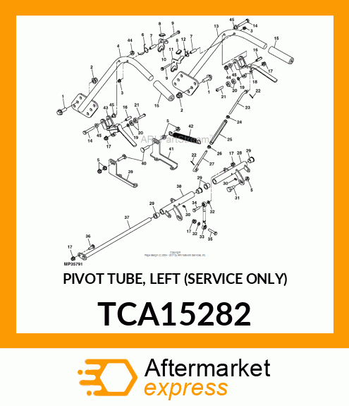 PIVOT TUBE, LEFT (SERVICE ONLY) TCA15282