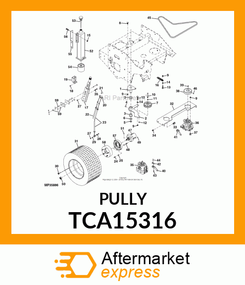 PULLEY ASSY., HYDRO PUMP # TCA15316