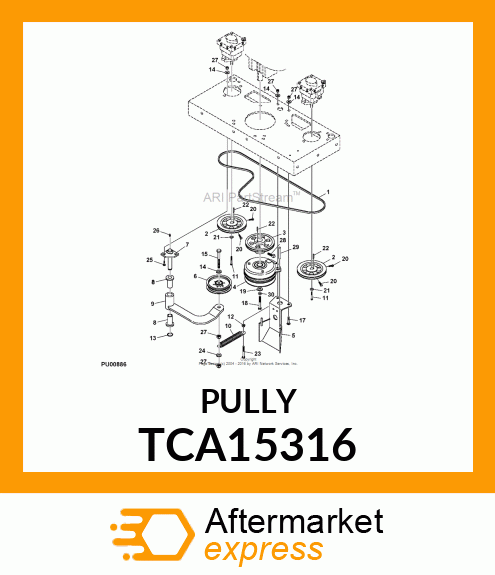 PULLEY ASSY., HYDRO PUMP # TCA15316