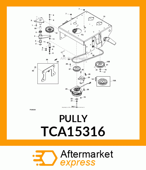 PULLEY ASSY., HYDRO PUMP # TCA15316