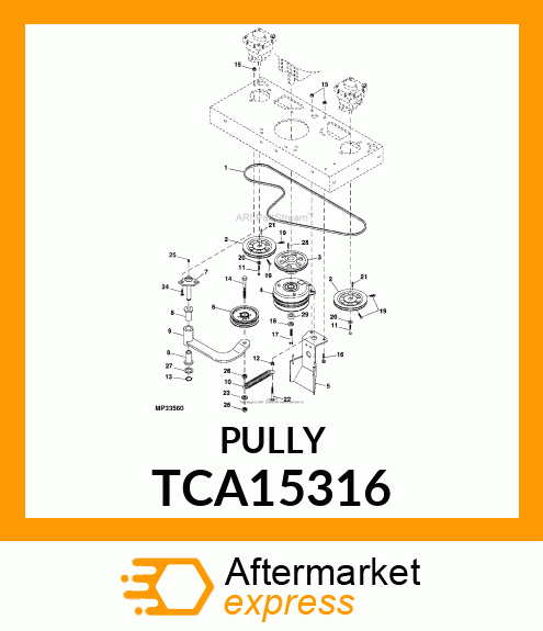 PULLEY ASSY., HYDRO PUMP # TCA15316