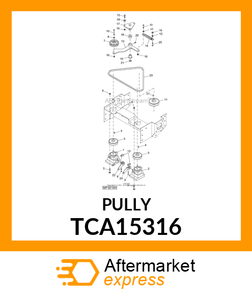 PULLEY ASSY., HYDRO PUMP # TCA15316