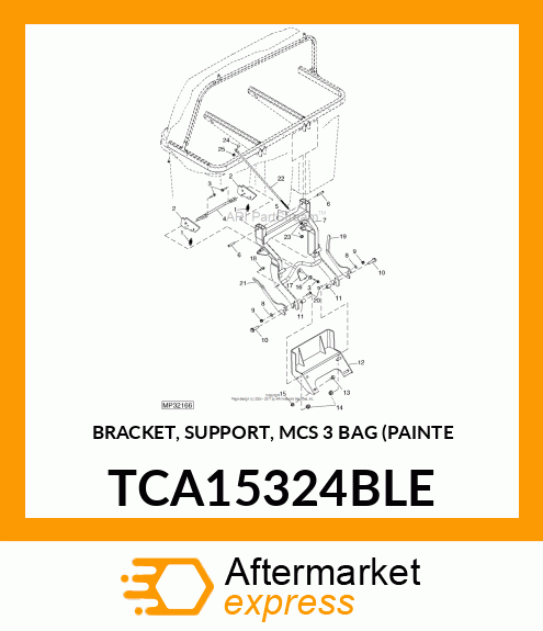 BRACKET, SUPPORT, MCS 3 BAG PAINTE TCA15324BLE