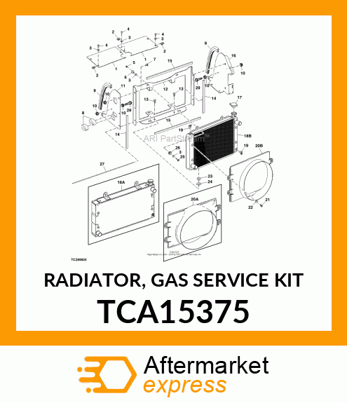 RADIATOR, GAS SERVICE KIT TCA15375