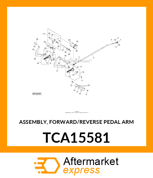 ASSEMBLY, FORWARD/REVERSE PEDAL ARM TCA15581