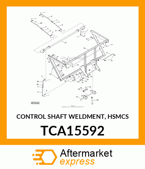 CONTROL SHAFT WELDMENT, HSMCS TCA15592